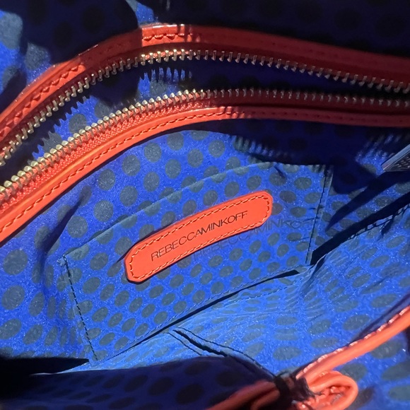 REBECCA MINKOFF Orange Perforated Mac Purse with Chain Strap, NWOT - Picture 5 of 5